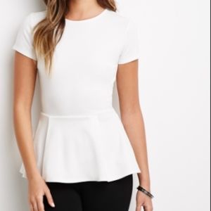 White Peplum shirt